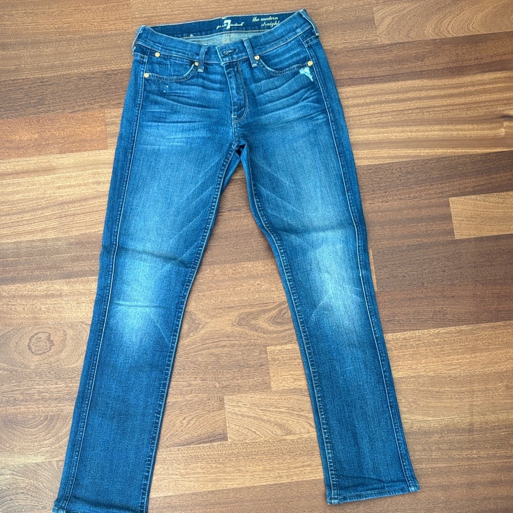 7 For All Mankind Dark Blue Skinny Jeans